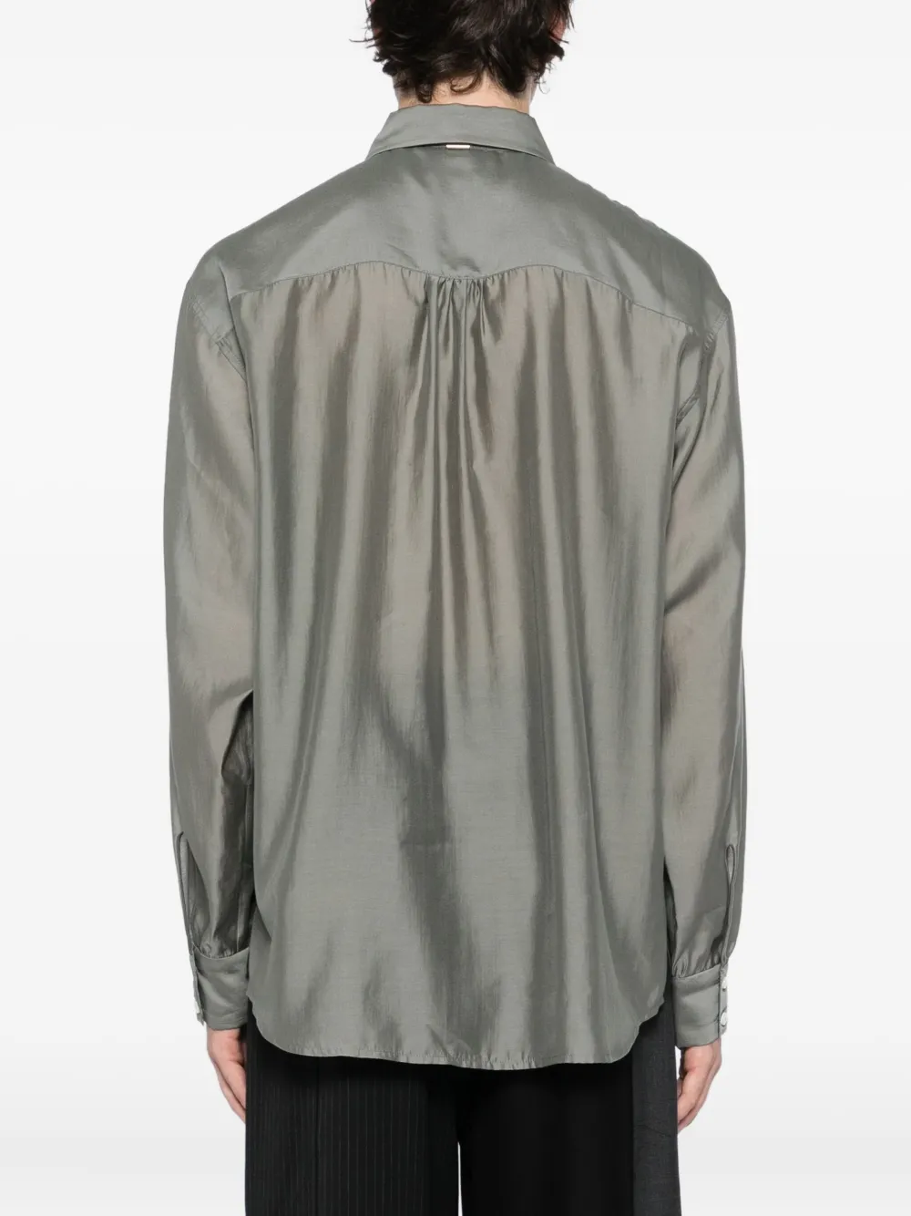 System Scarf Shirt In Gray