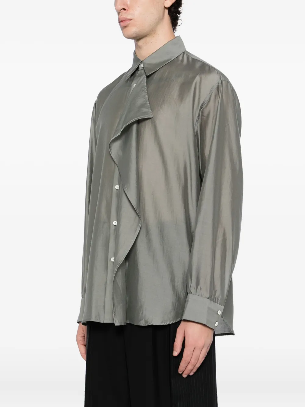System Scarf Shirt In Gray