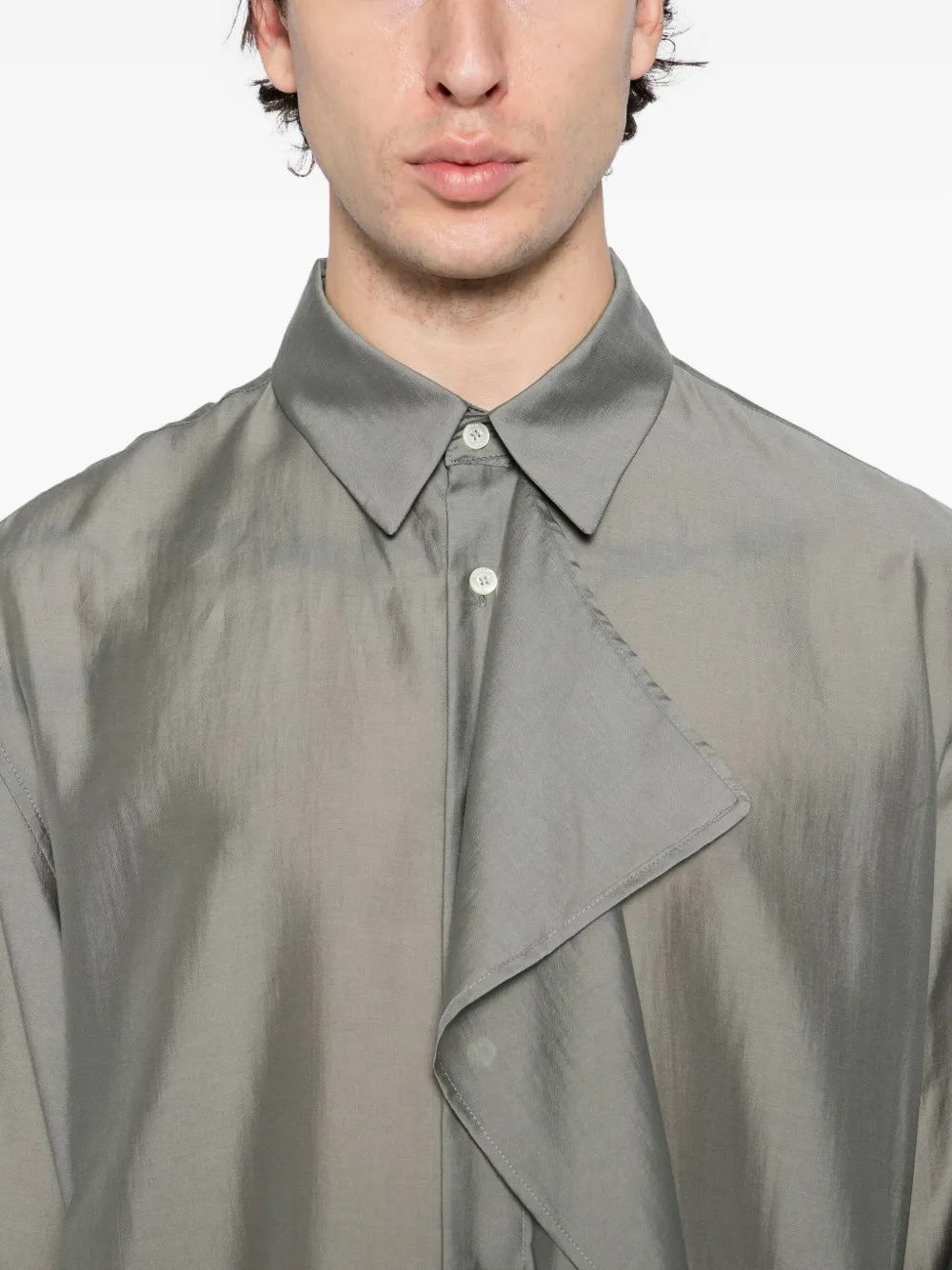 System Scarf Shirt In Gray