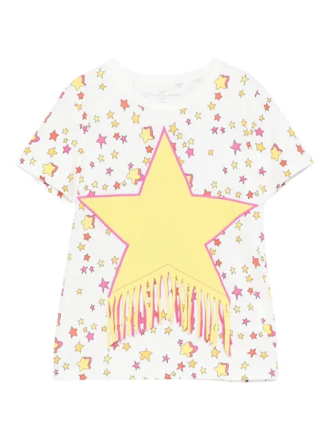 Stella McCartney Kids star-print fringed T-shirt