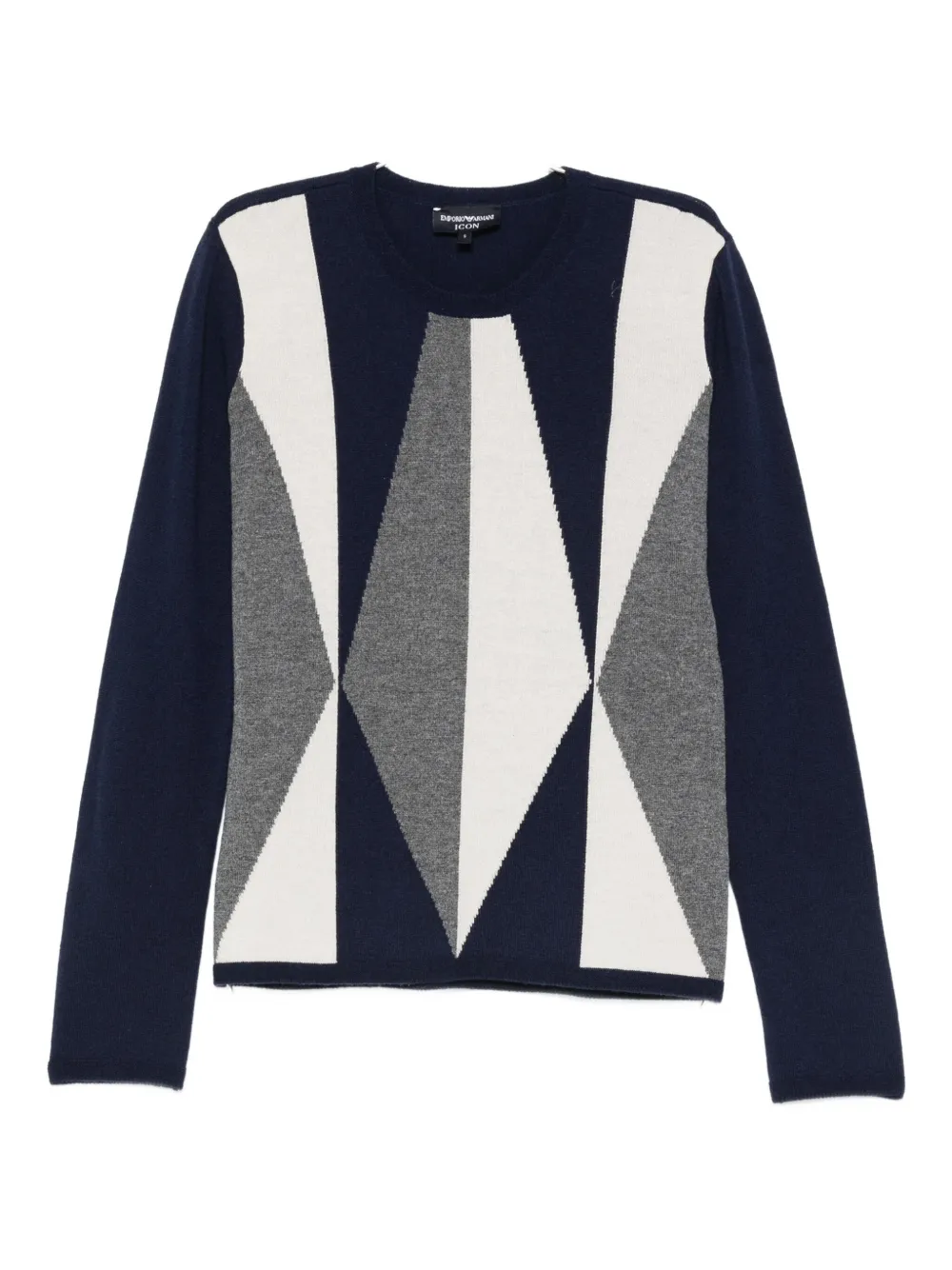 Emporio Armani Geometric-pattern Sweater In Blue