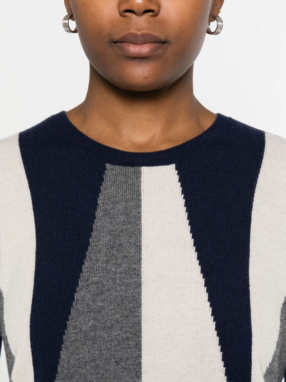 Emporio Armani Geometric-pattern Sweater In Blue