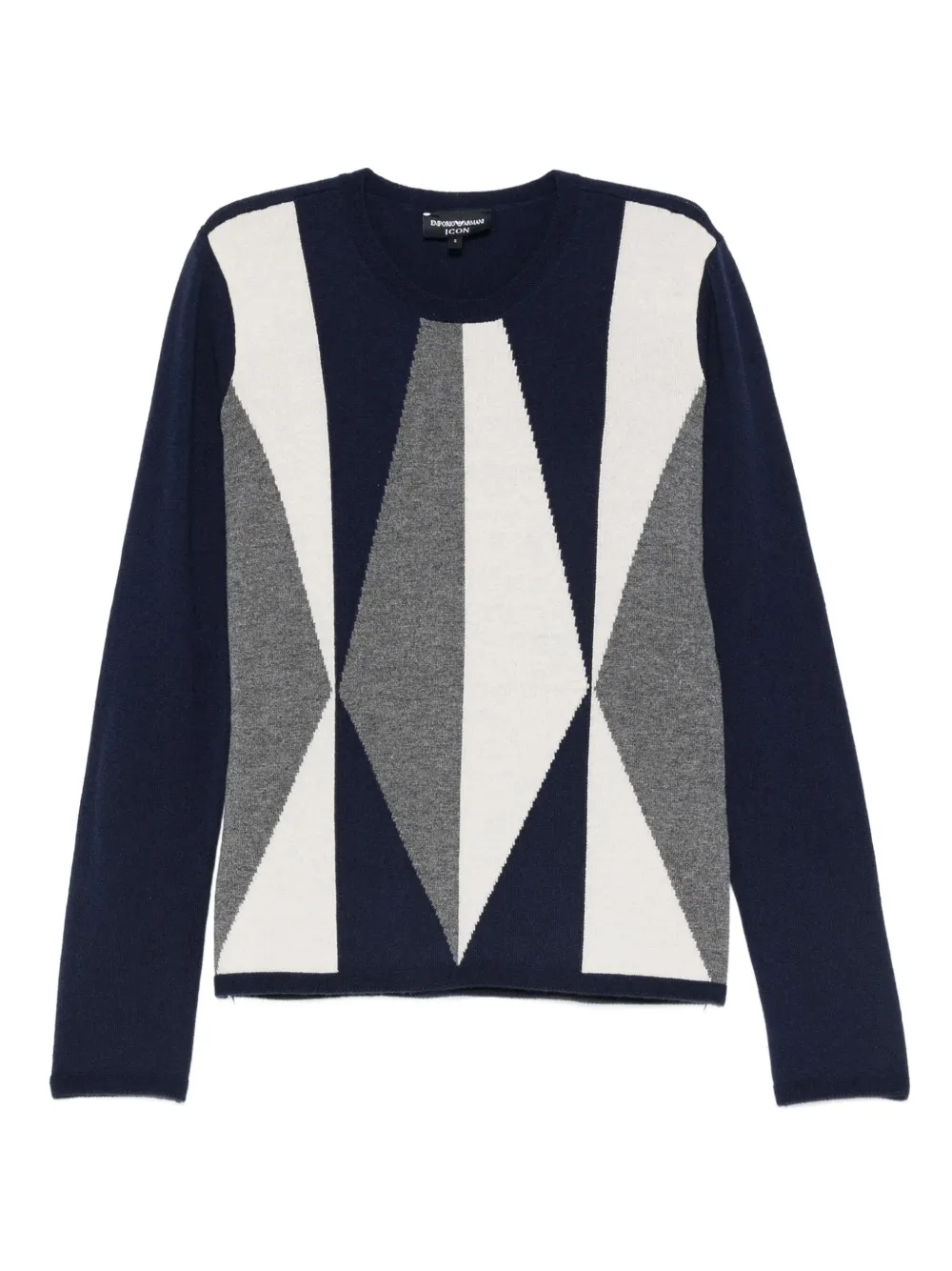 Emporio Armani geometric-pattern sweater | Blue | Image 1