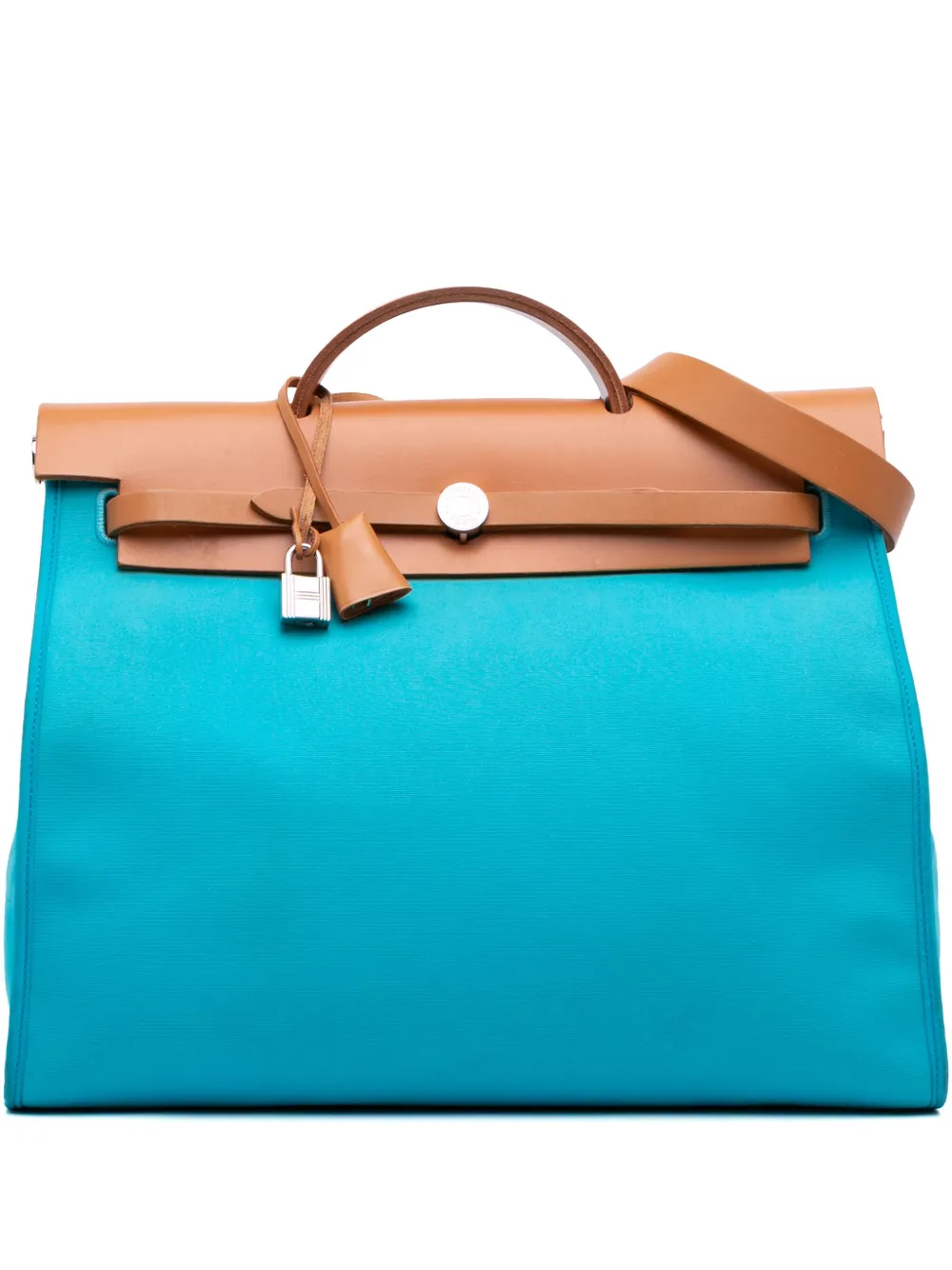 Hermès Pre-Owned 2013 トワル エールバッグ ジップ 39 サッチェルバッグ - ブルー Hermès Pre-Owned 2013 トワル エールバッグ ジップ 39 サッチェルバッグ - ブルー