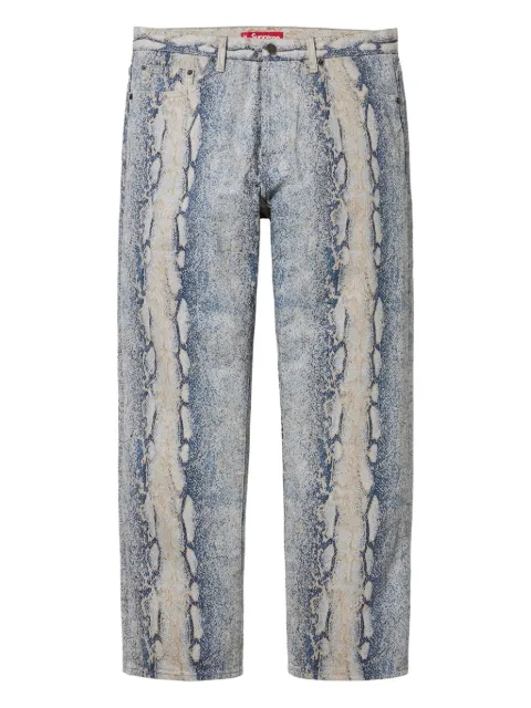 Supreme Stadium snake-print "Blue" jeans