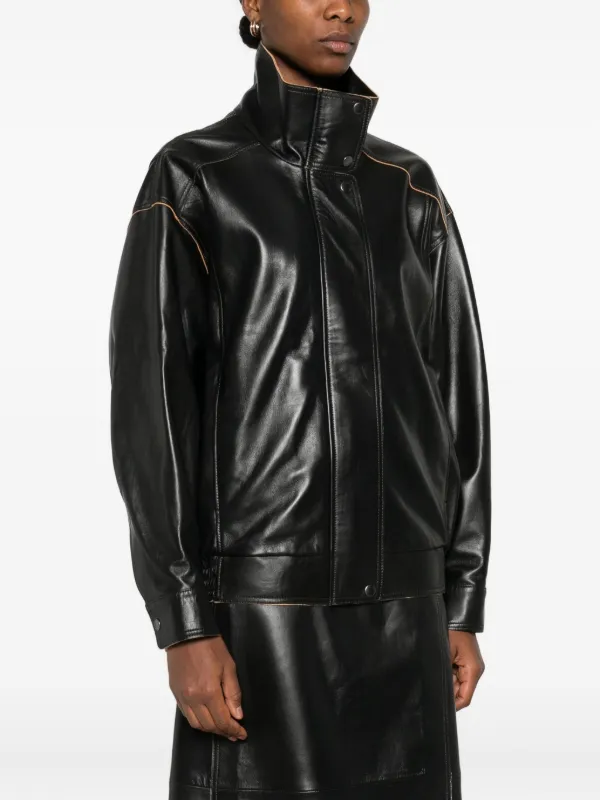 Calvin Klein ジップアップ レザージャケット | ブラック | FARFETCH JP