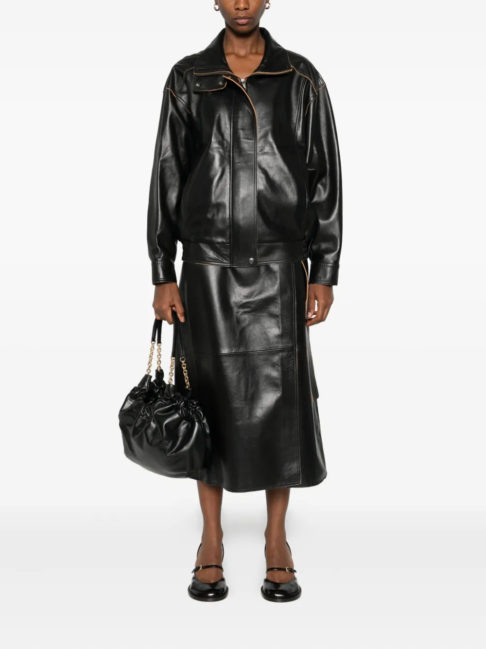 Calvin Klein leather zip-fastening jacket | Leather Jackets | Image 2