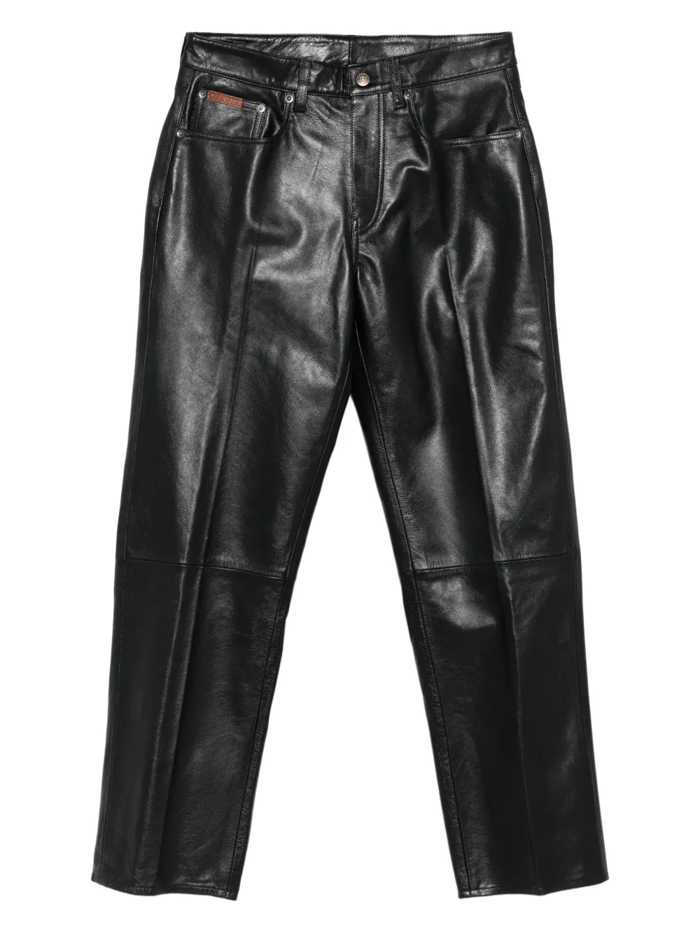 Calvin Klein leather straight-leg trousers | Black | Image 1