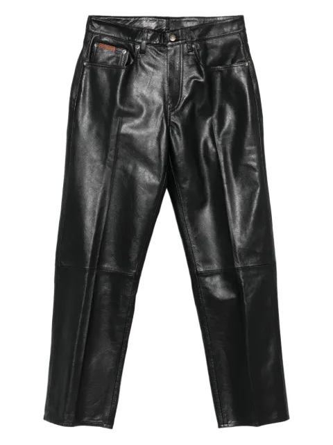 Calvin Klein leather straight-leg trousers