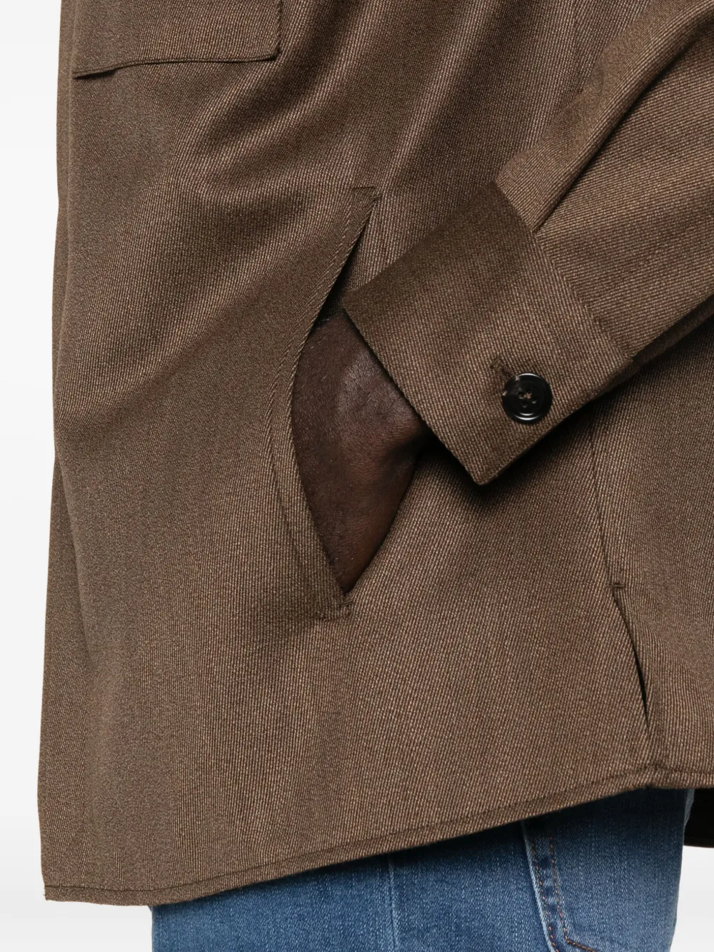 Zegna Wollen overhemd M06 BROWN