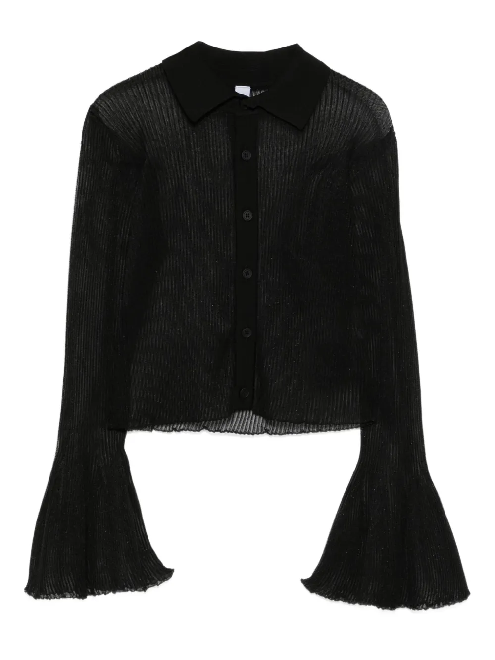 Cfcl Pleated Bell-sleeve Top In Black