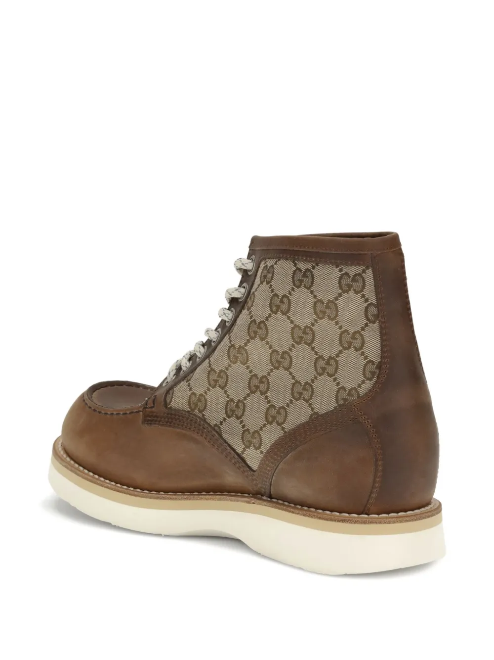 Gucci GG-monogram leather boots Brown