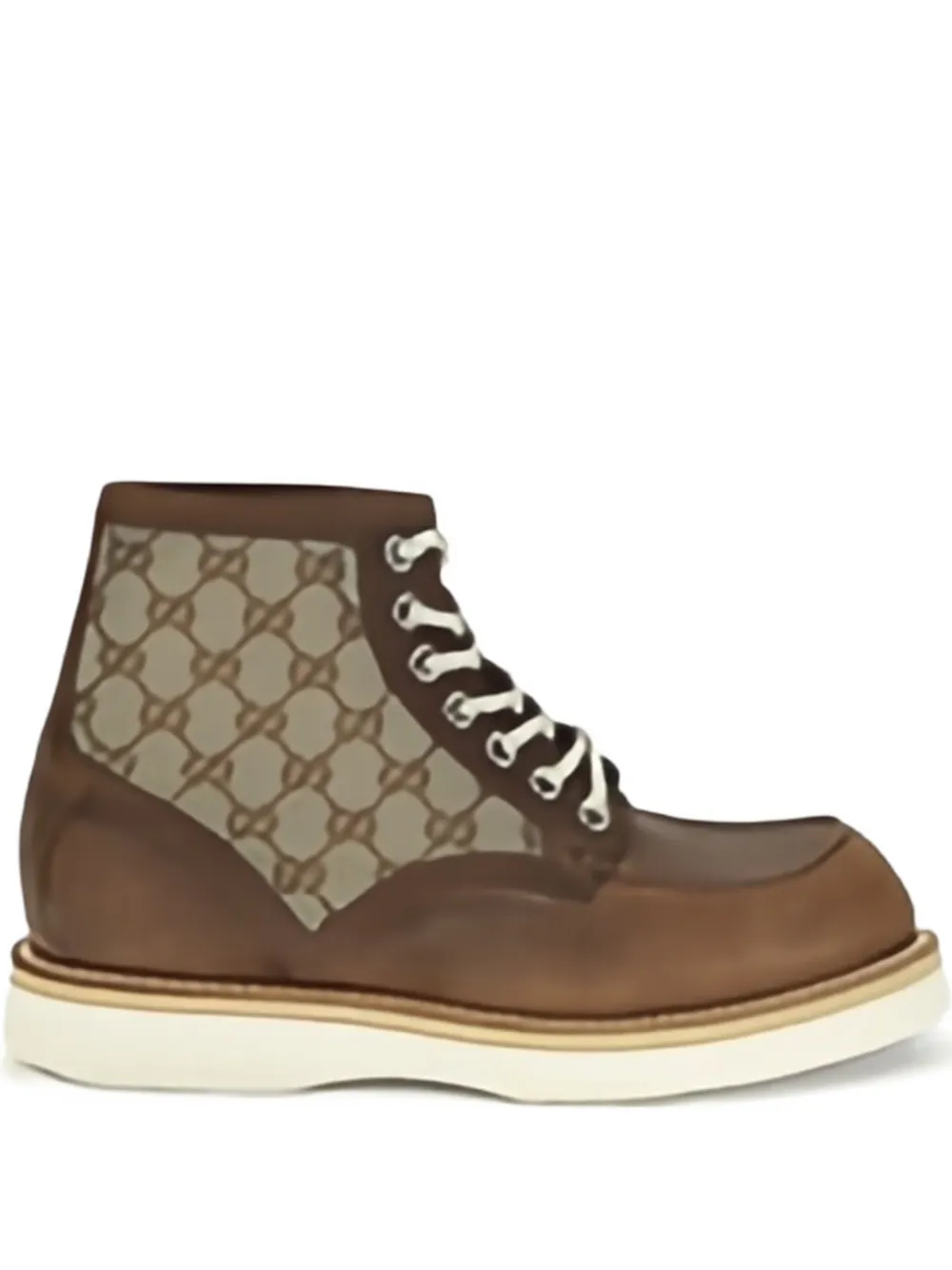 Gucci GG-monogram leather boots Brown