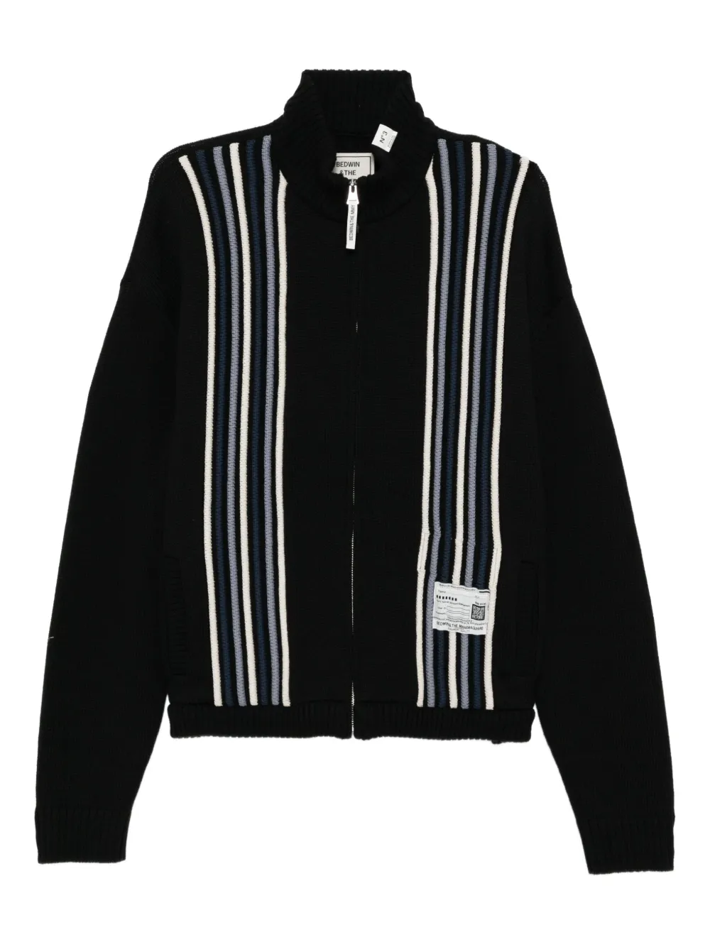 Maison MIHARA YASUHIRO ストライプディテール カーディガン - ブラック Maison MIHARA YASUHIRO ストライプディテール カーディガン - ブラック