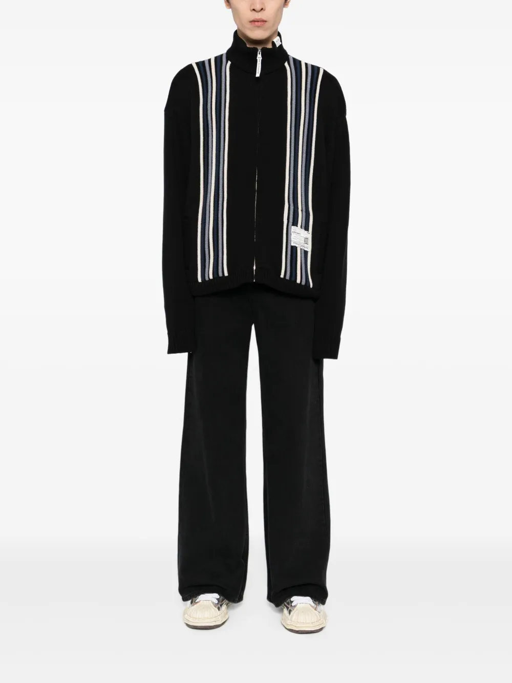 Maison MIHARA YASUHIRO stripe-detail high-neck cardigan | Cardigans | Image 2