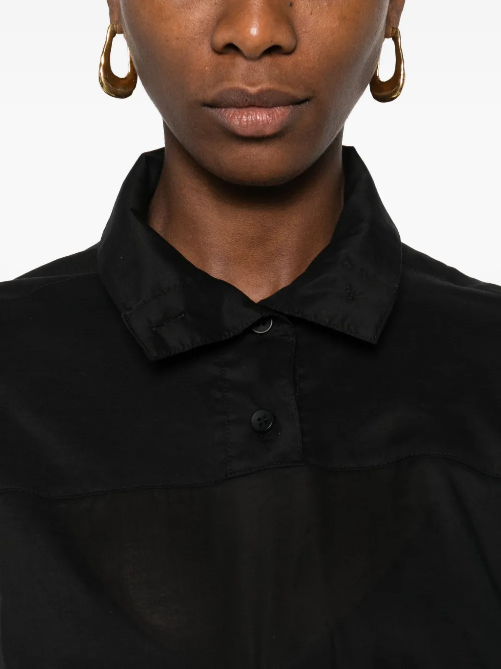 THELATEST Blouse met verlaagde schouders Zwart