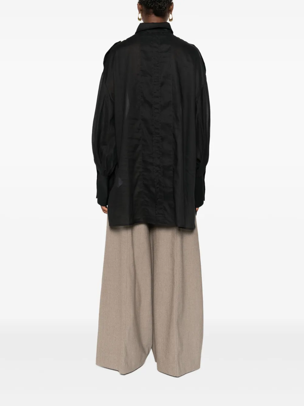 THELATEST Blouse met verlaagde schouders Zwart
