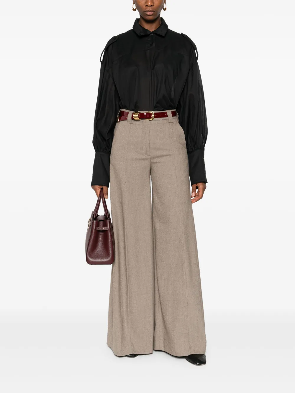 THELATEST drop-shoulder blouse - Zwart