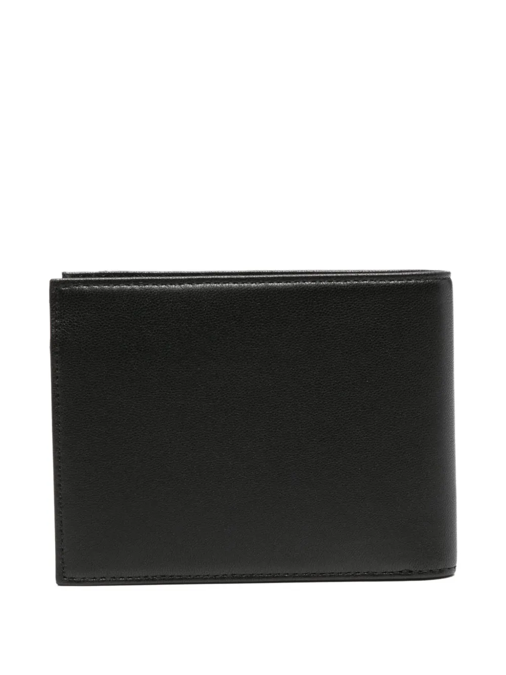 Emporio Armani Nappa Leather Bifold Wallet With Geometric Detail In Black