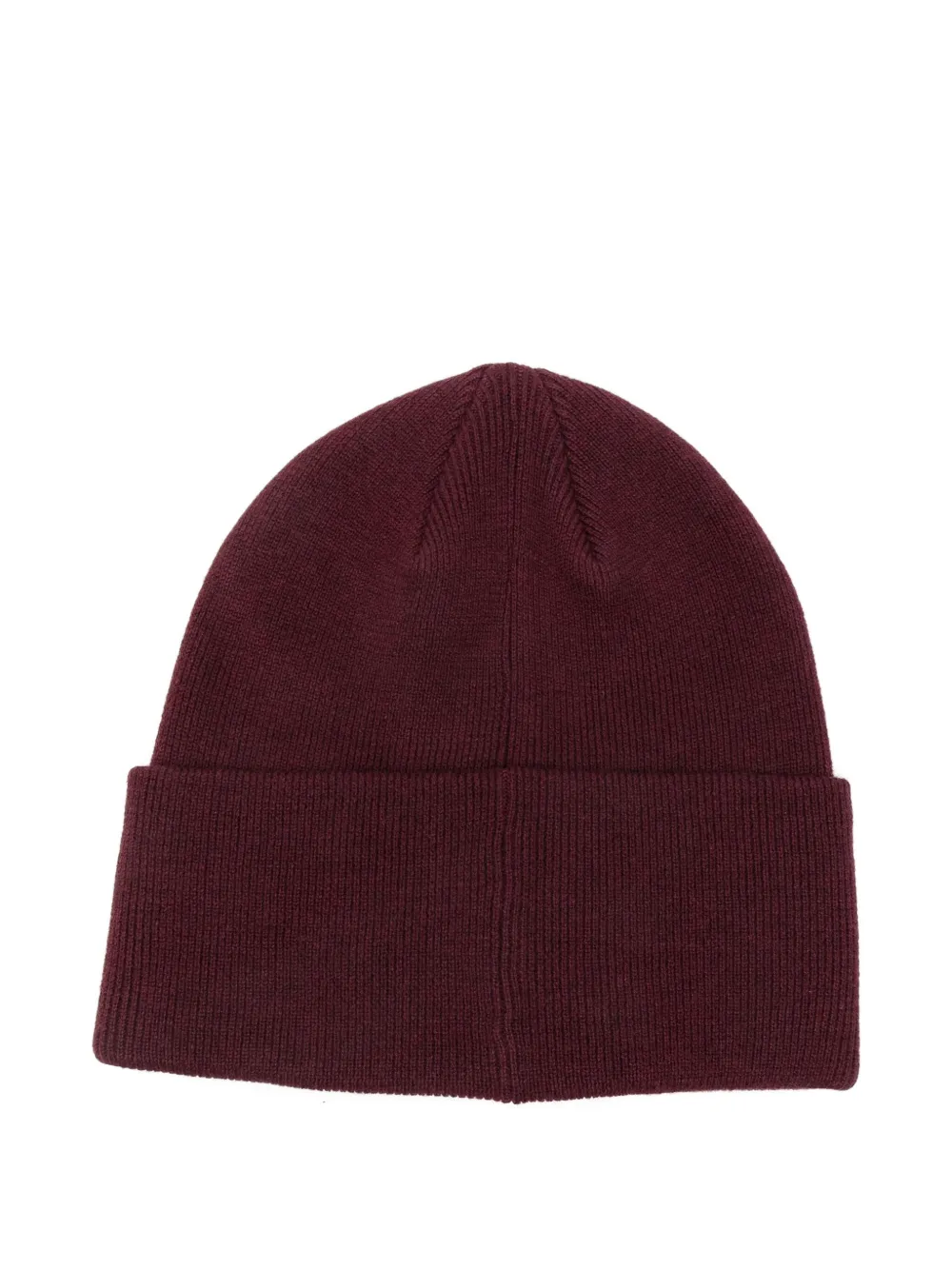 Karl Lagerfeld Logo-patch Beanie In Burgundy