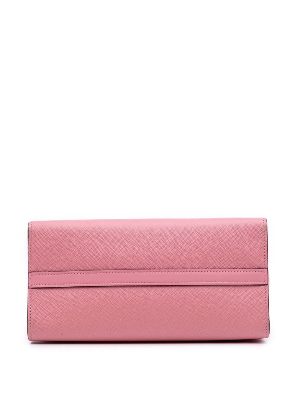 Pre-owned Prada 2010-2025 City Calf Trimmed Saffiano Greche Paradigme Bag Satchel In Pink