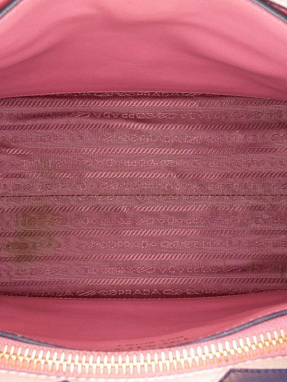 Pre-owned Prada 2010-2025 City Calf Trimmed Saffiano Greche Paradigme Bag Satchel In Pink