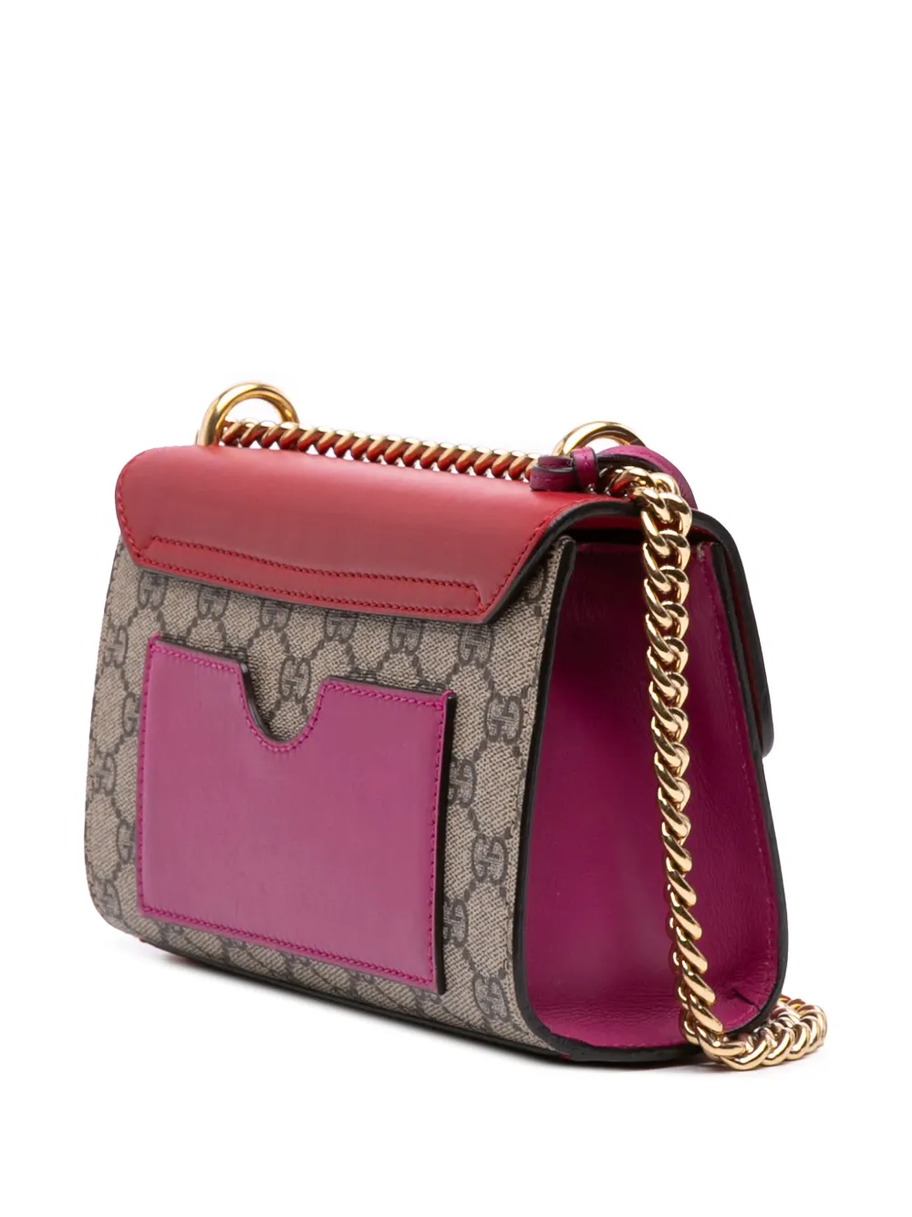 Pre-owned Gucci 2016-2025 Small Gg Supreme Padlock Crossbody Bag In Brown