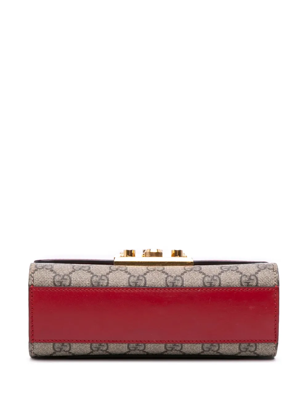 Pre-owned Gucci 2016-2025 Small Gg Supreme Padlock Crossbody Bag In Brown