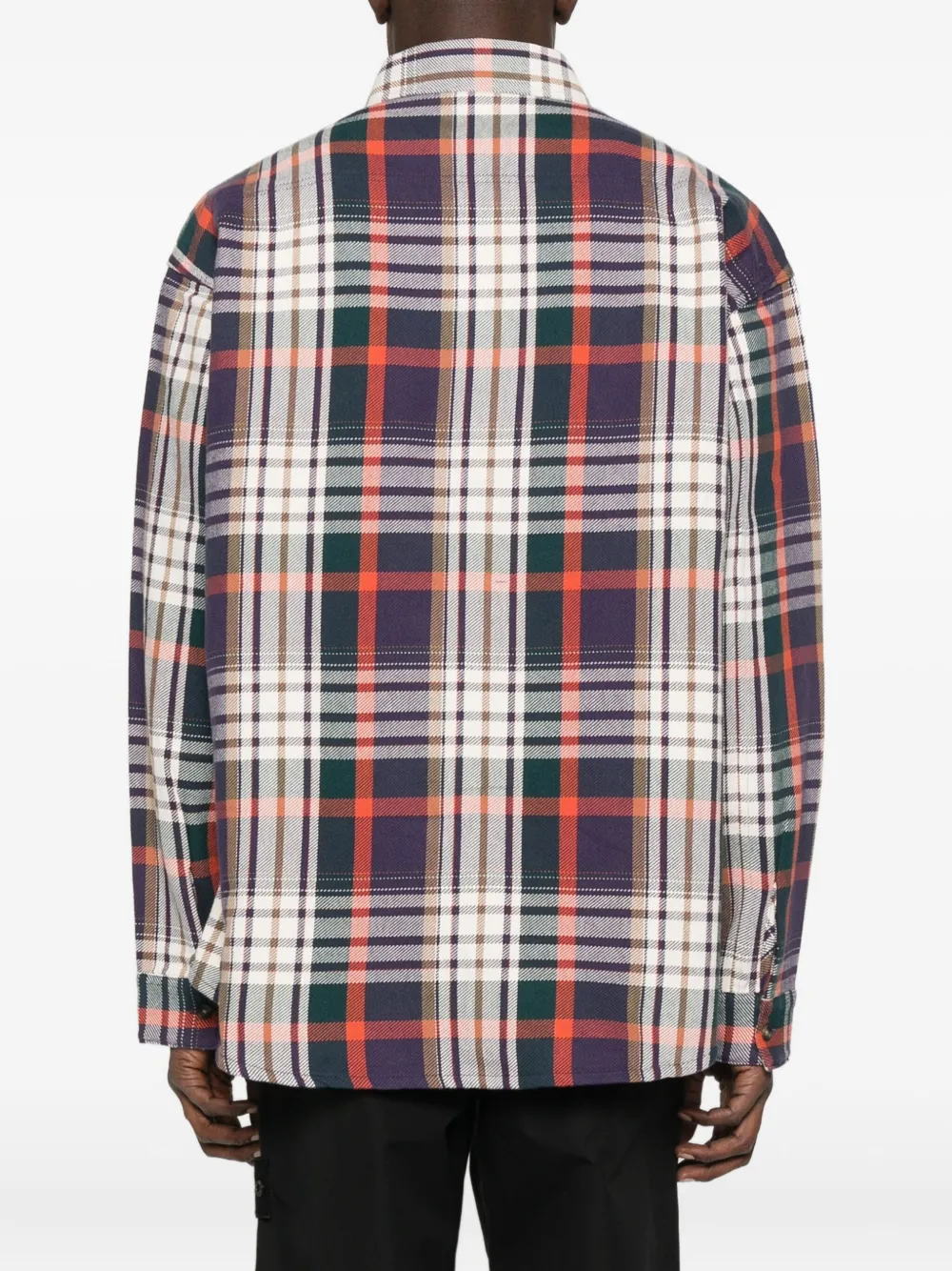 check-pattern long-sleeved shirt
