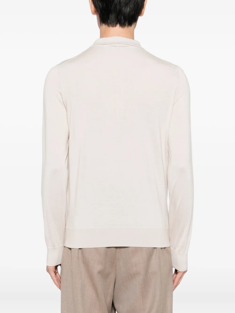 Brioni Gebreid poloshirt Beige