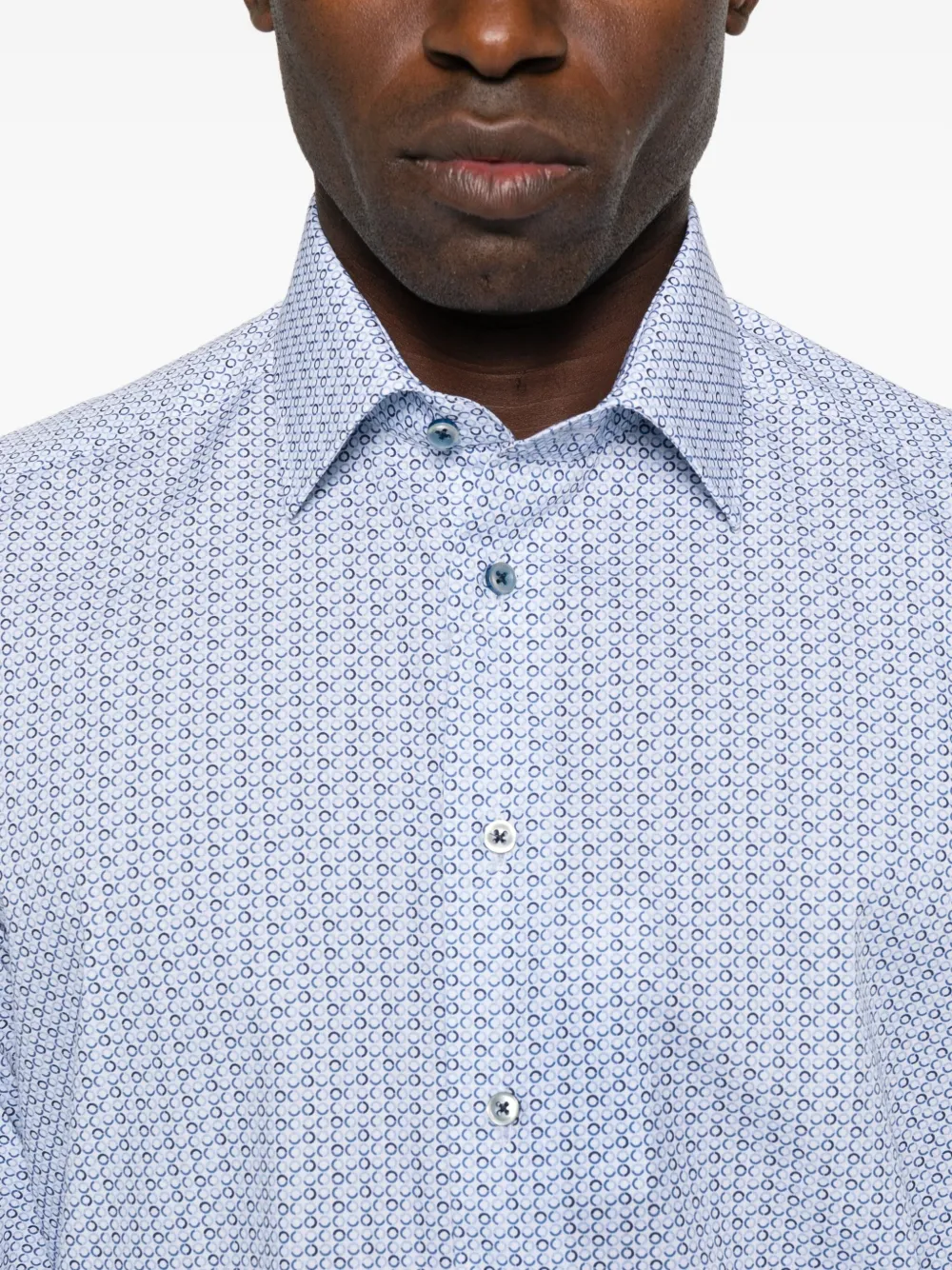Sand Overhemd met geometrische print Blauw