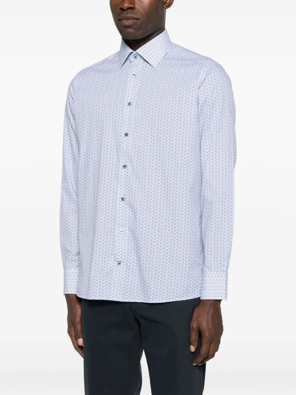 Sand Overhemd met geometrische print Blauw