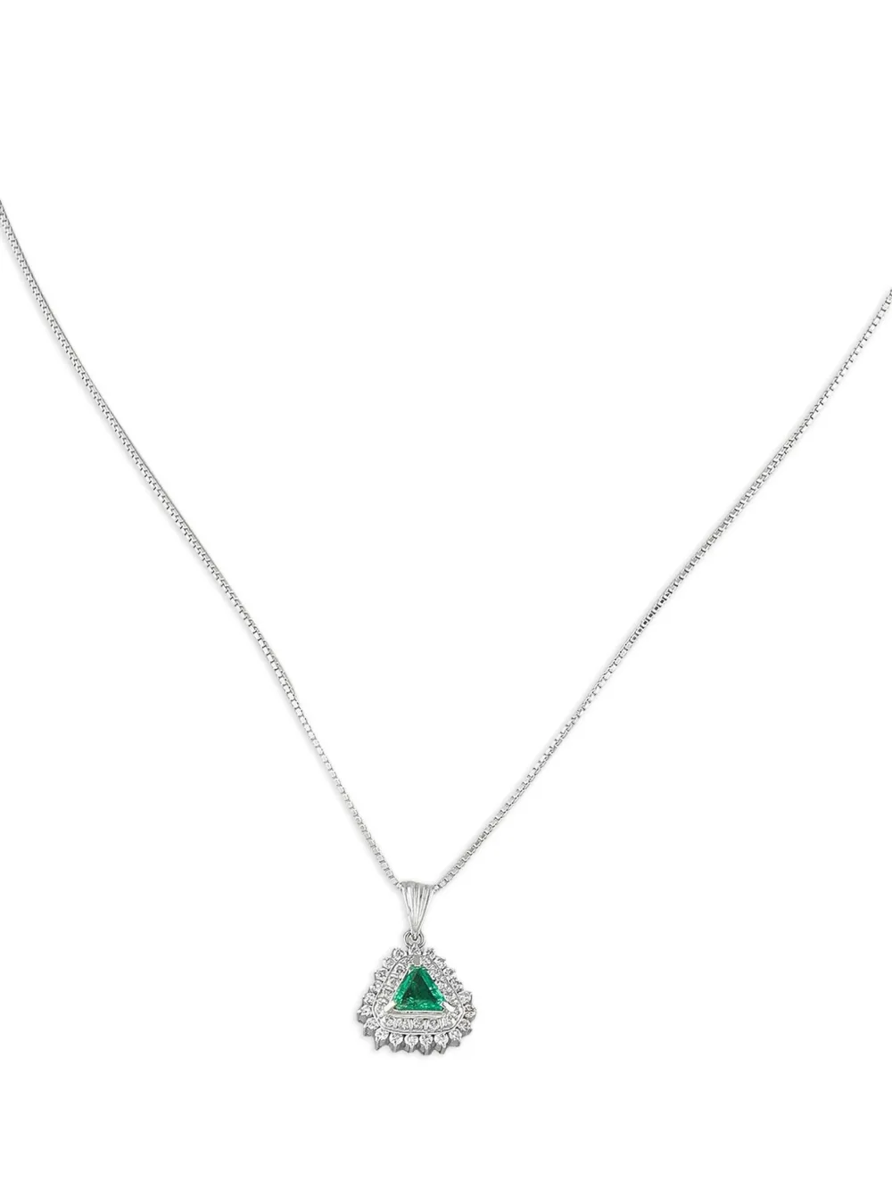 LB Exclusive platinum diamond and emerald necklace | Image 2