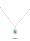 LB Exclusive platinum diamond and emerald necklace - Silver