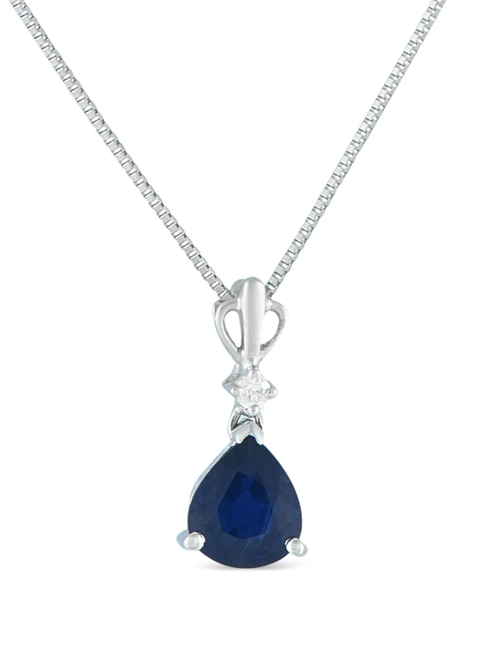 LB Exclusive platinum diamond and sapphire necklace | Silver | Image 1