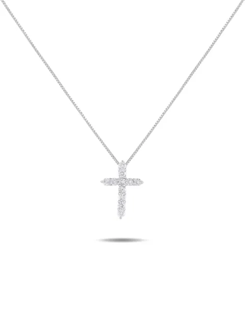 LB Exclusive platinum Cross diamond necklace