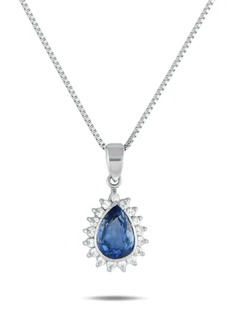 LB Exclusive platinum diamond and sapphire necklace