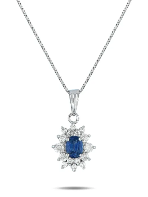 LB Exclusive platinum diamond and sapphire necklace