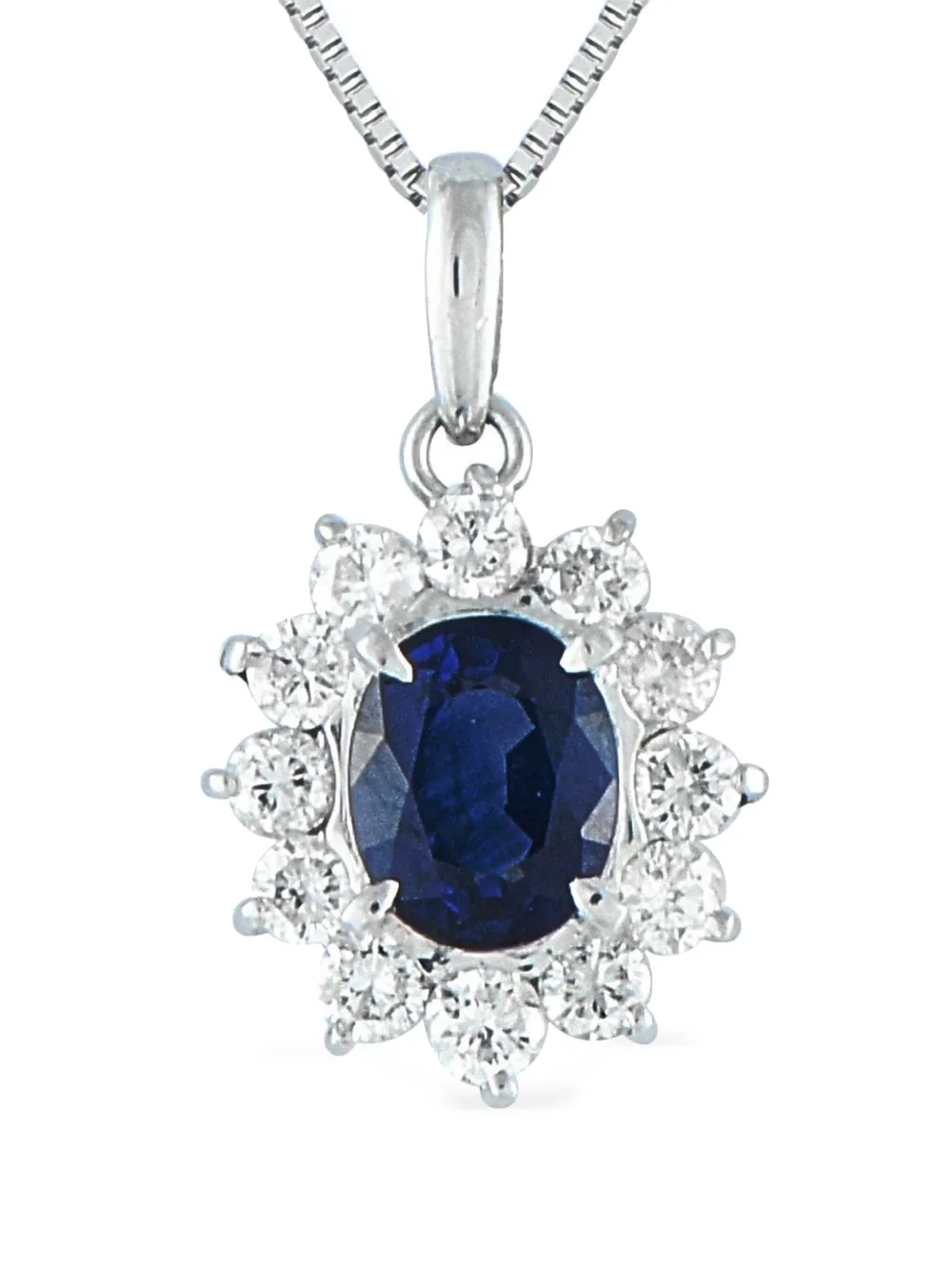 LB Exclusive platinum diamond and sapphire necklace | Silver | Image 1