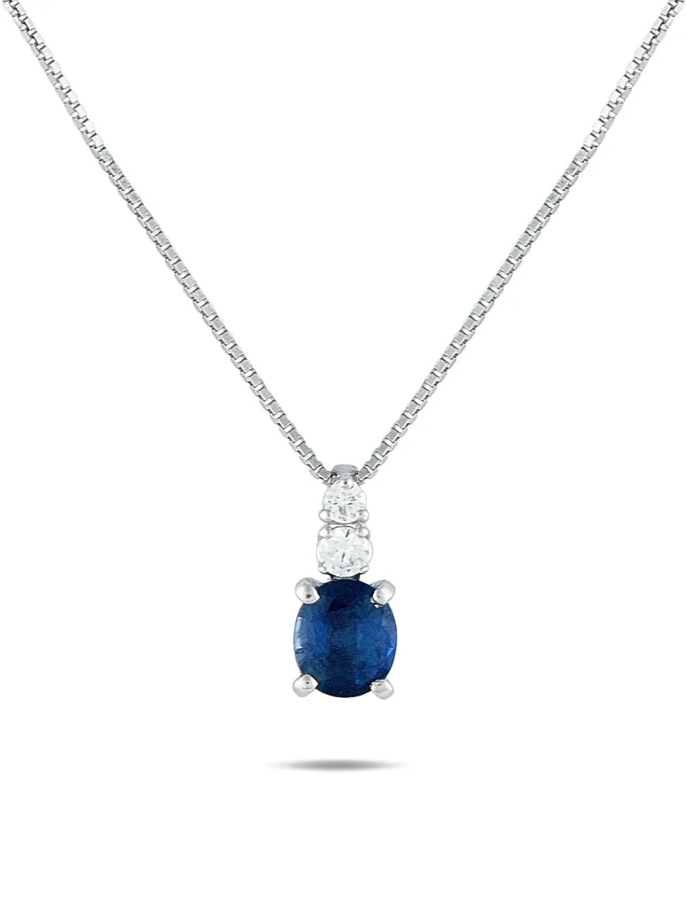 LB Exclusive platinum sapphire and diamond necklace | Silver | Image 1