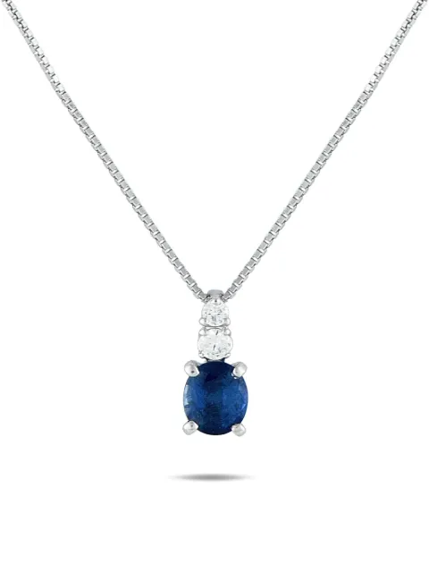 LB Exclusive platinum sapphire and diamond necklace