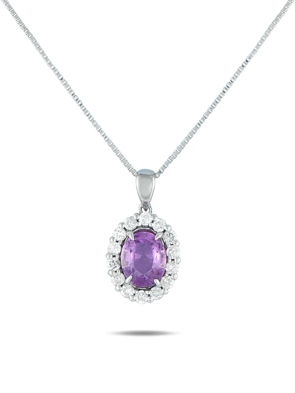 LB Exclusive platinum sapphire and diamond necklace | Silver | Image 1