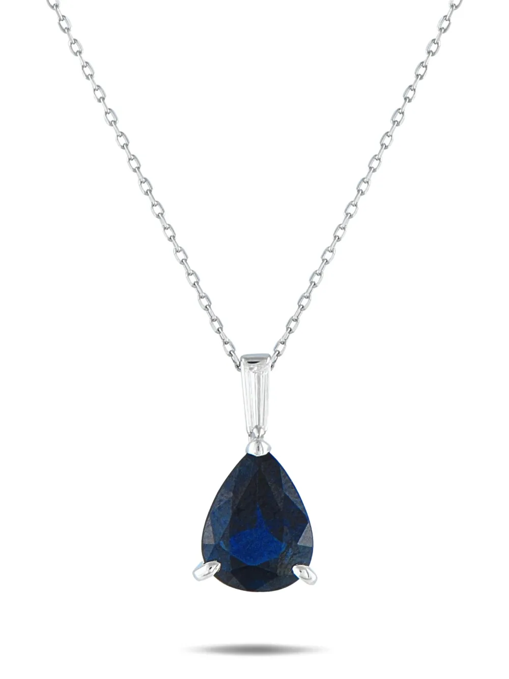 LB Exclusive platinum sapphire and diamond necklace | Silver | Image 1