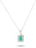 LB Exclusive platinum emerald and diamond necklace - Silver