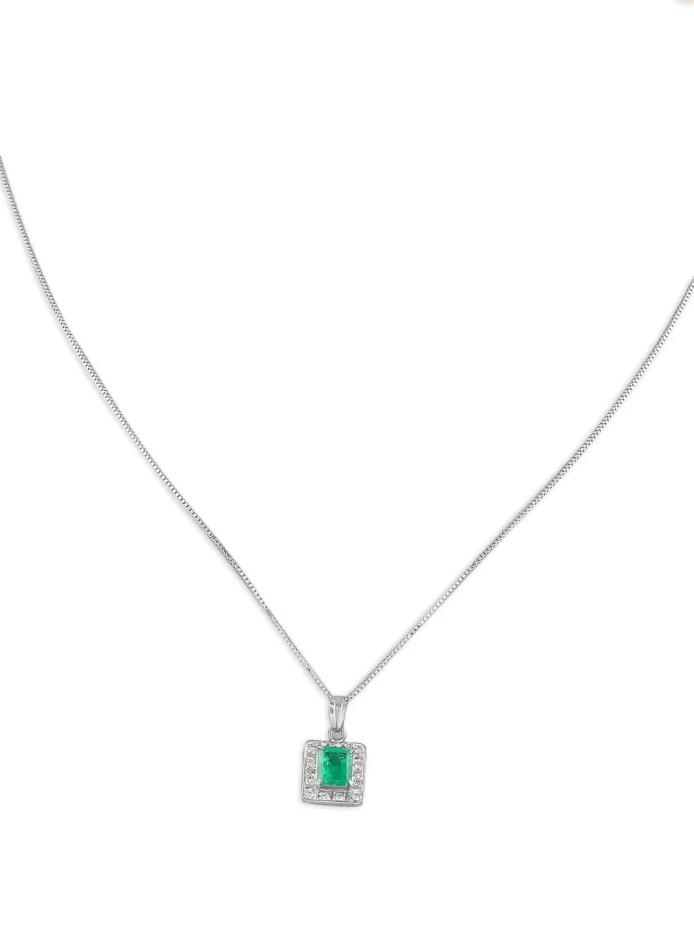 LB Exclusive platinum emerald and diamond necklace | Image 2