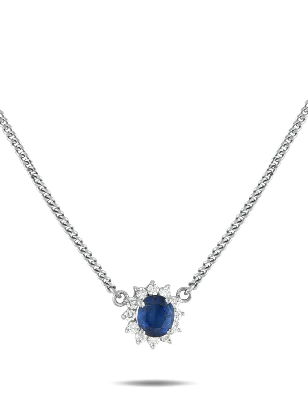 LB Exclusive platinum sapphire and diamond necklace | Silver | Image 1