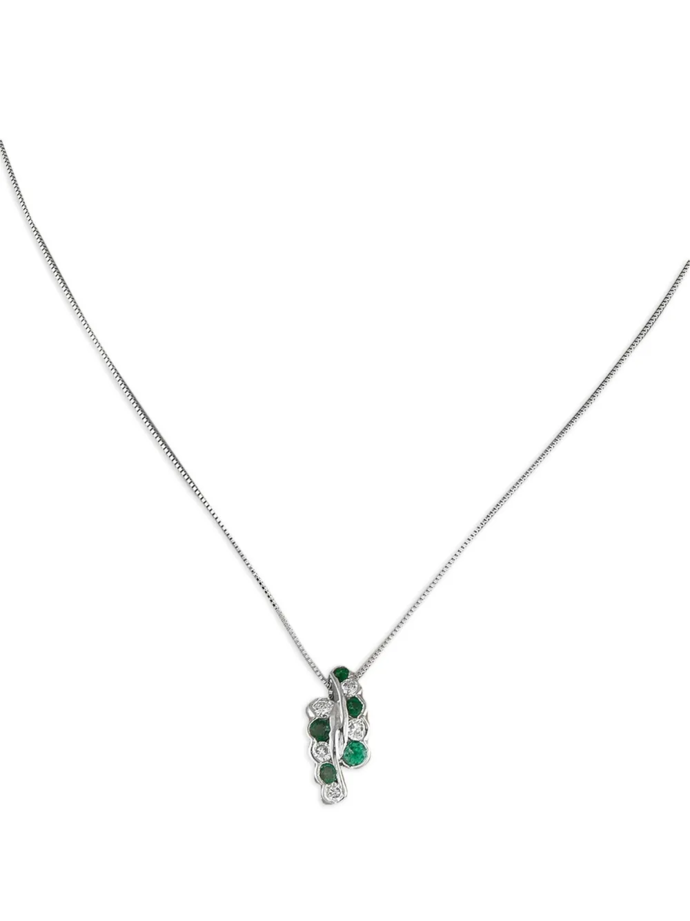 LB Exclusive platinum diamond and emerald necklace | Image 2