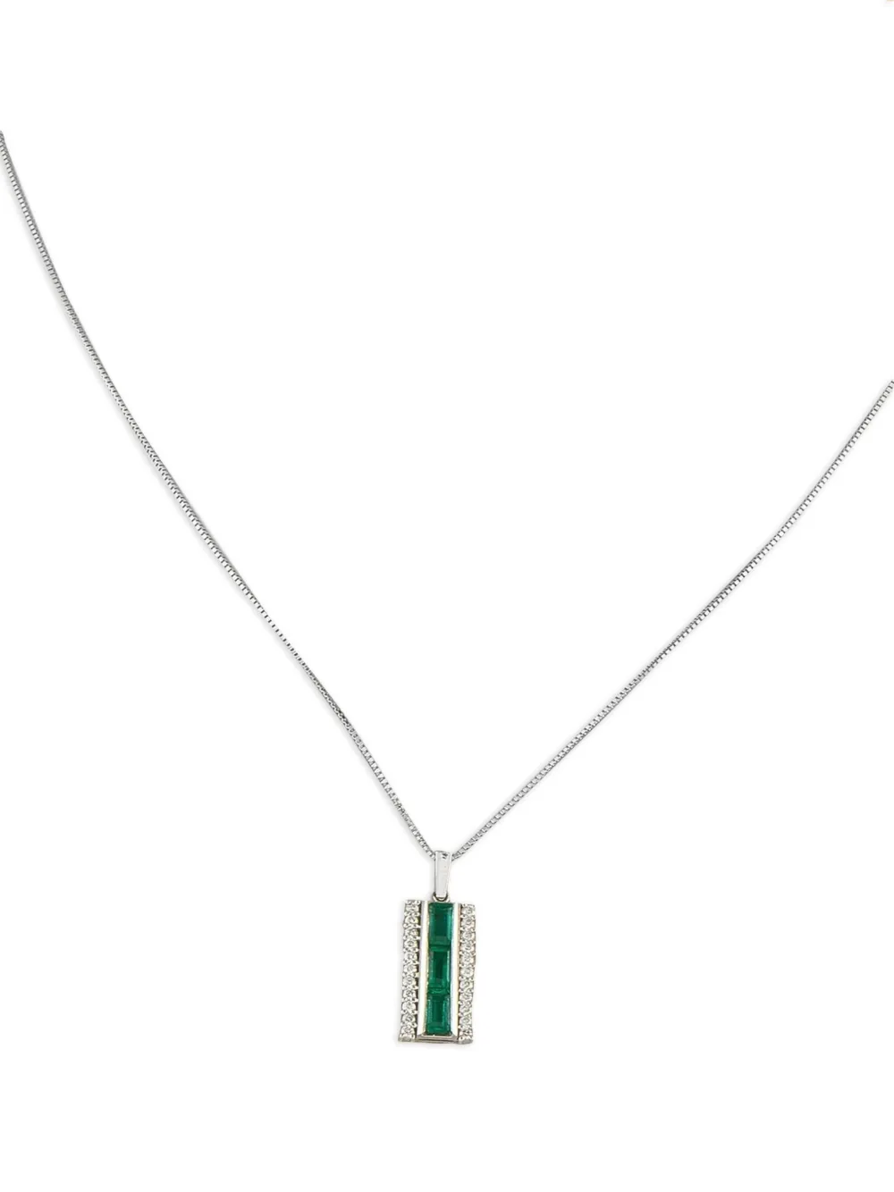 LB Exclusive platinum diamond and emerald necklace | Image 2