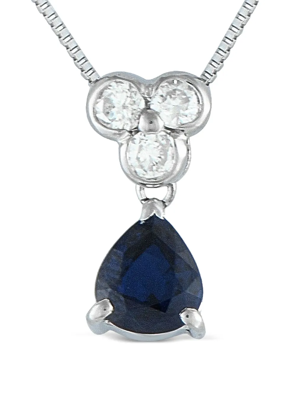 LB Exclusive platinum sapphire and diamond necklace | Silver | Image 1