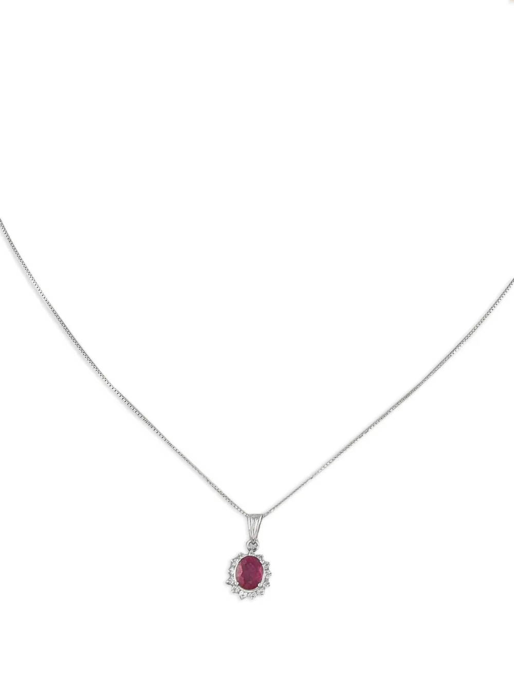 LB Exclusive platinum Sunburst diamond and ruby necklace | Image 2
